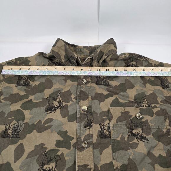 Wrangler Rugged Wear Camo Long Sleeve Button Up Shirt Size M All Over Dog Print - Picture 10 of 12